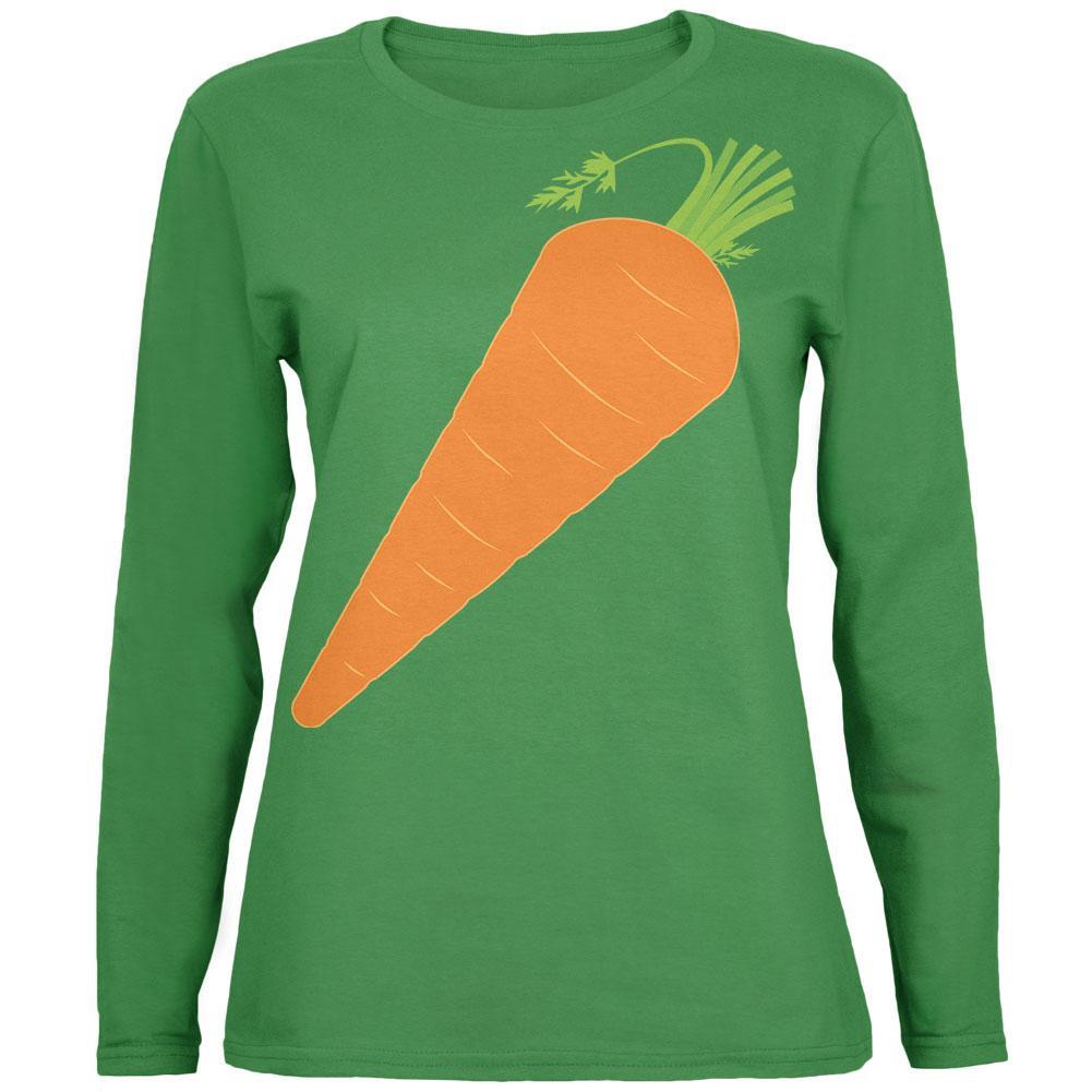 Halloween Vegetable Carrot Costume Womens Long Sleeve T Shirt