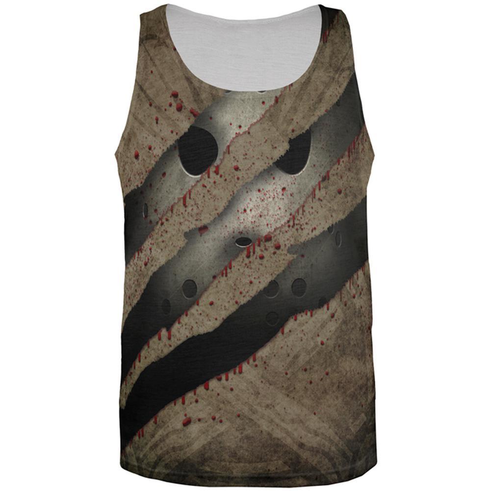 Halloween Horror Movie Mask Slasher Attack All Over Mens Tank Top