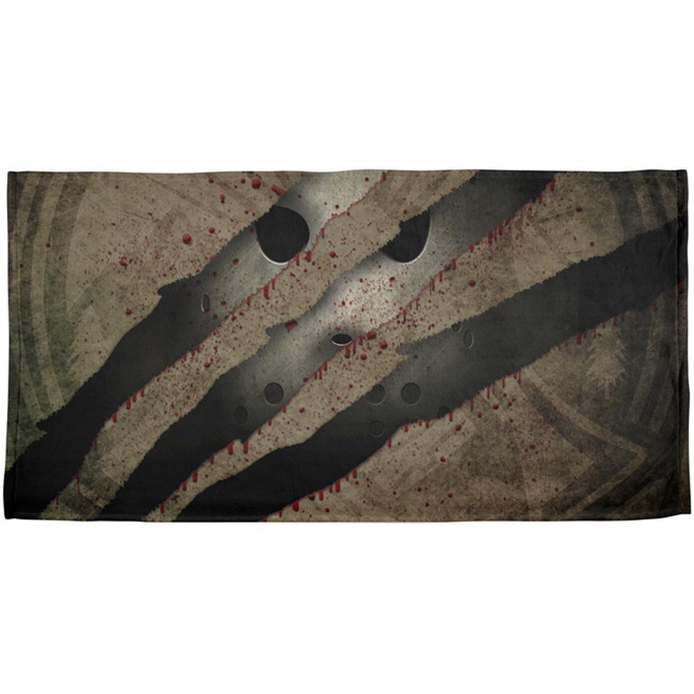 Halloween Horror Movie Mask Slasher Attack All Over Beach Towel