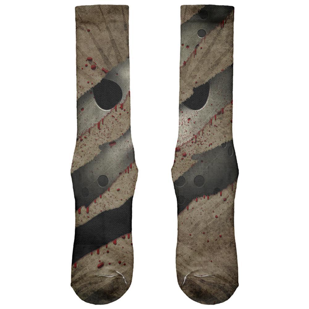 Halloween Horror Movie Mask Slasher Attack All Over Soft Socks