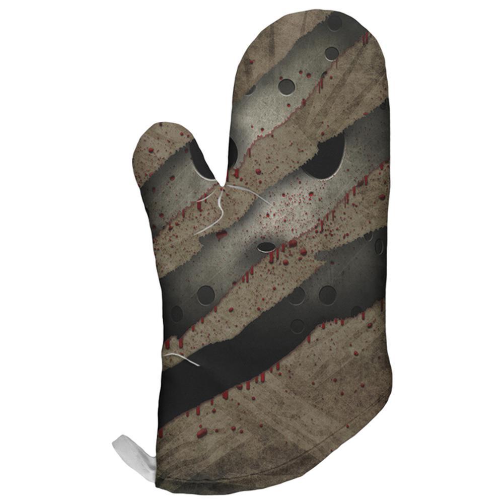 Halloween Horror Movie Mask Slasher Attack All Over Oven Mitt