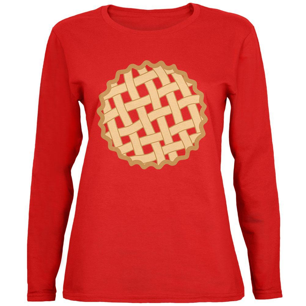 Halloween Lattice Pie Costume Strawberry Cherry Womens Long Sleeve T Shirt