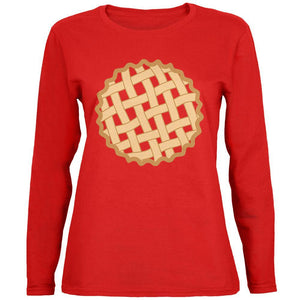 Halloween Lattice Pie Costume Strawberry Cherry Womens Long Sleeve T Shirt