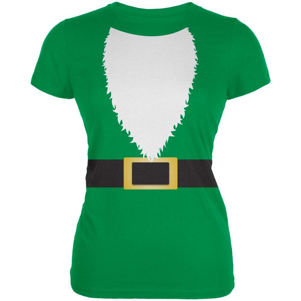 Halloween Lawn Gnome Costume Green Juniors Soft T Shirt