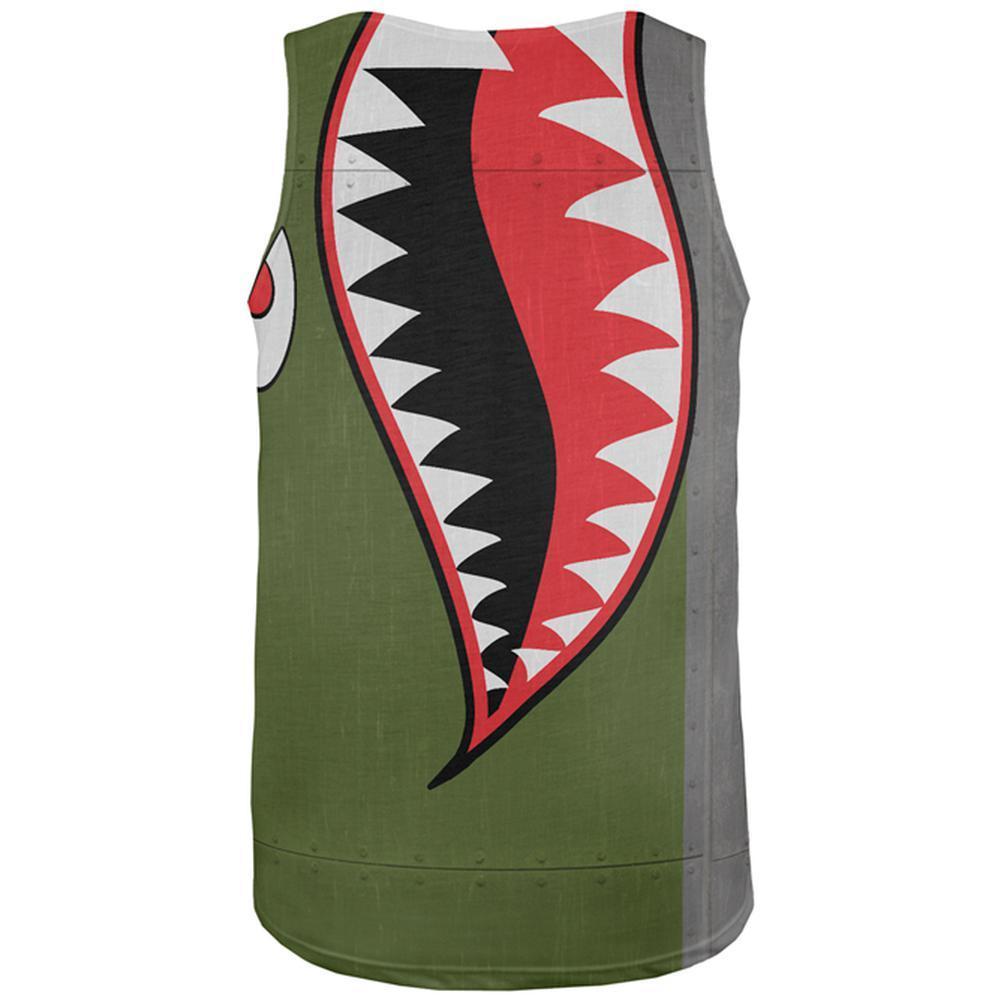 Halloween WWII Flying Tiger Fighter Shark Nose Art All Over Mens Tank Top