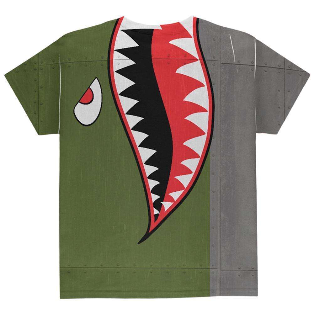 Halloween WWII Flying Tiger Fighter Shark Nose Art All Over Youth T Shirt