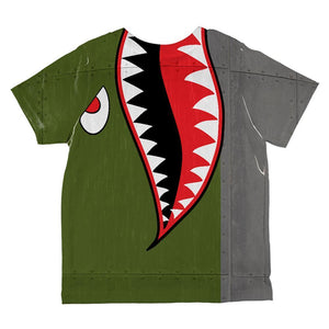 Halloween WWII Flying Tiger Fighter Shark Nose Art All Over Toddler T Shirt