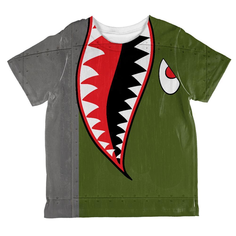 Halloween WWII Flying Tiger Fighter Shark Nose Art All Over Toddler T Shirt