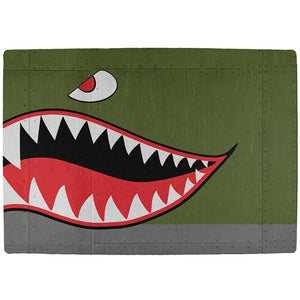 Halloween WWII Flying Tiger Fighter Shark Nose Art All Over Indoor Mat