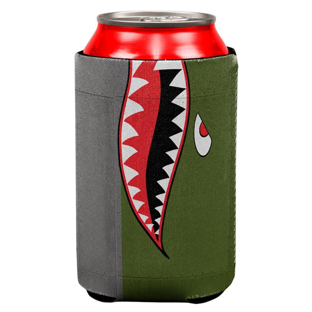 Halloween WWII Flying Tiger Fighter Shark Nose Art All Over Can Cooler