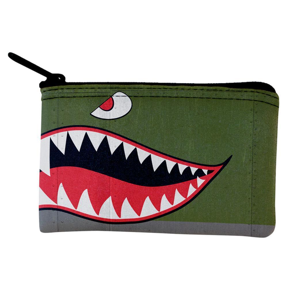 Halloween WWII Flying Tiger Fighter Shark Nose Art Coin Purse