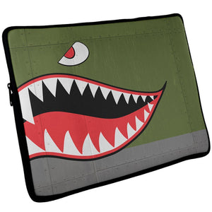 Halloween WWII Flying Tiger Fighter Shark Nose Art Laptop Sleeve 17 inch