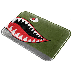 Halloween WWII Flying Tiger Fighter Shark Nose Art Glass Cutting Board