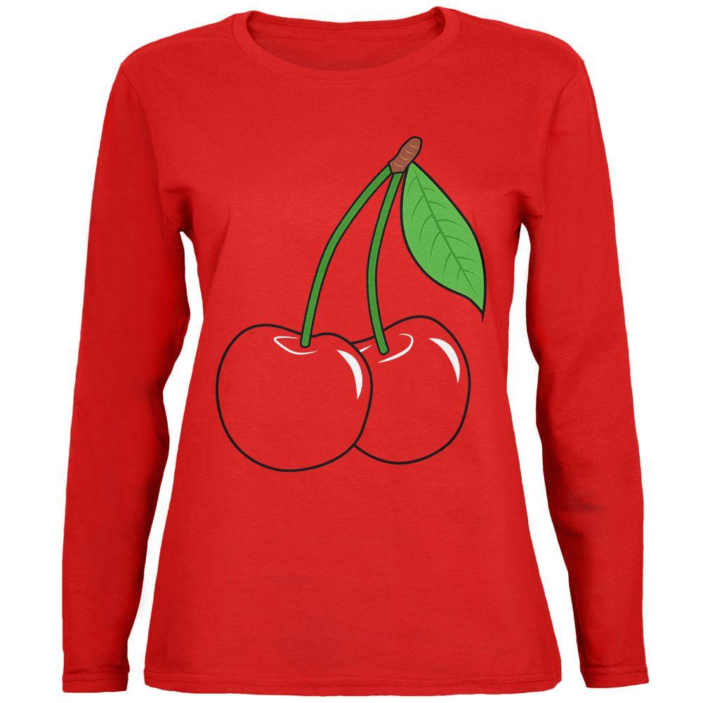 Halloween Fruit Cherry Costume Womens Long Sleeve T Shirt