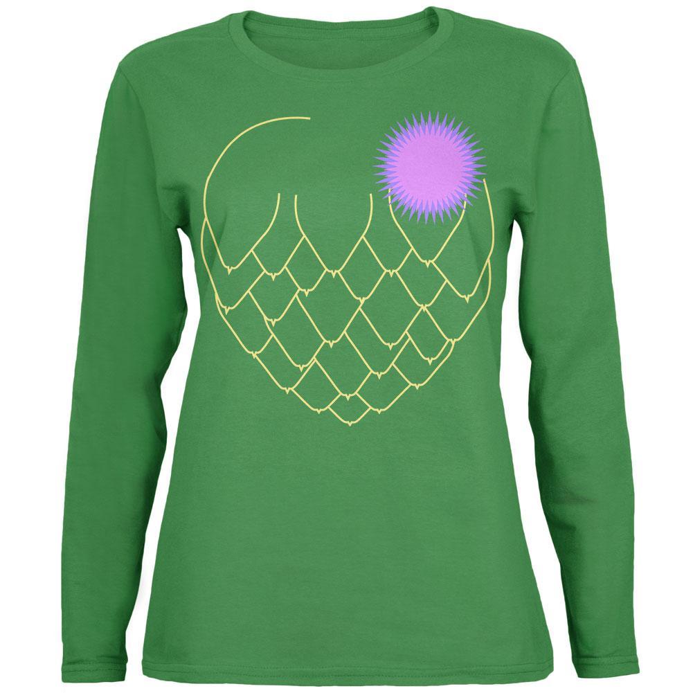 Halloween Vegetable Artichoke Costume Womens Long Sleeve T Shirt