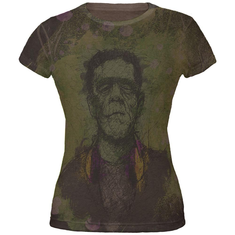 Halloween Frankenstein Raver Horror Movie Monster Juniors Soft T Shirt