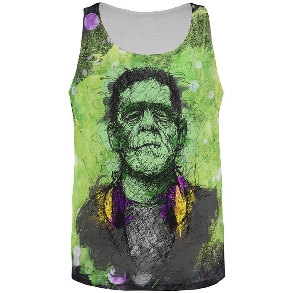 Halloween Frankenstein Raver Horror Movie Monster All Over Mens Tank Top