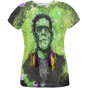 Halloween Frankenstein Raver Horror Movie Monster All Over Womens T Shirt