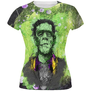 Halloween Frankenstein Raver Horror Movie Monster All Over Juniors T Shirt