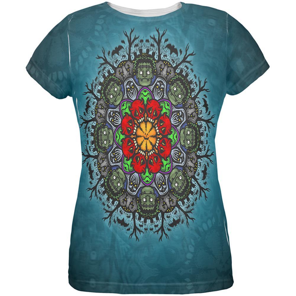 Halloween Classic Movie Monster Mandala All Over Womens T Shirt
