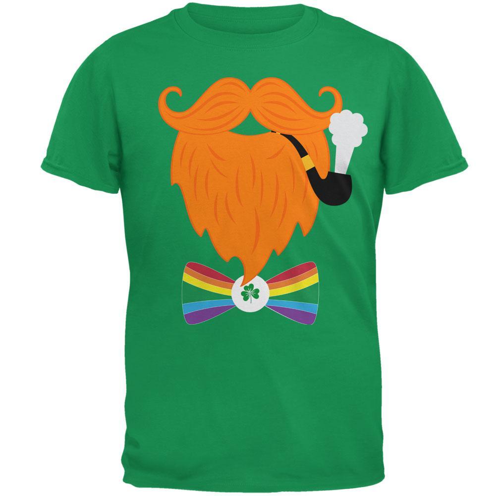 Halloween Leprechaun Costume Rainbow Bow Tie Mens T Shirt