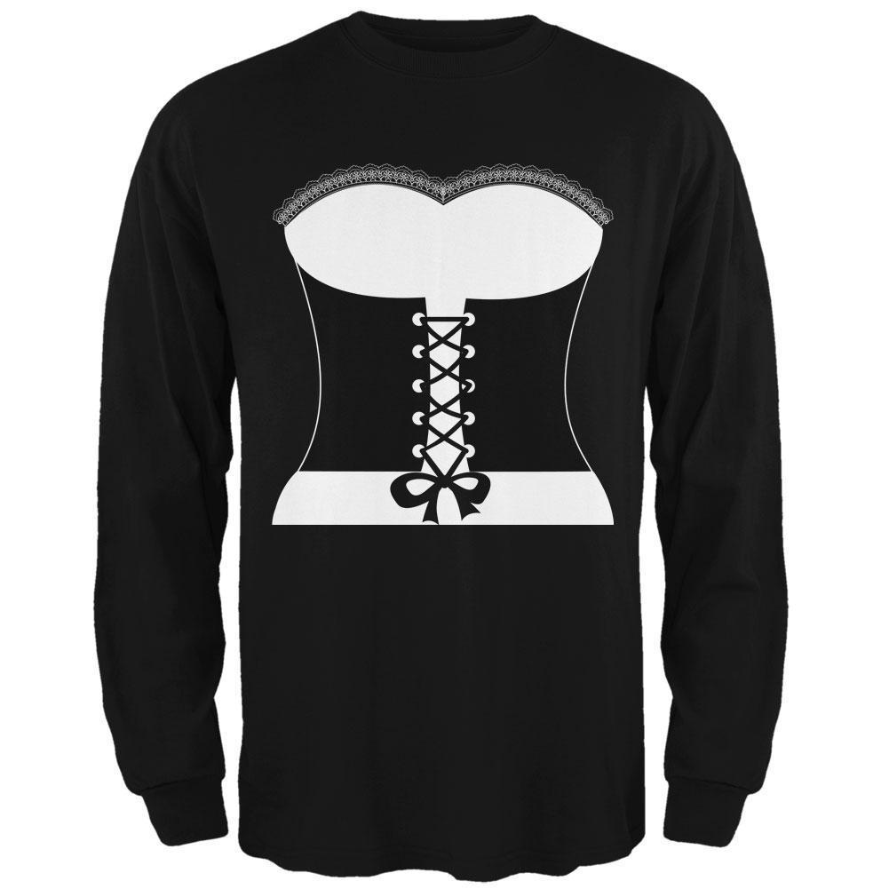 Halloween French Maid Costume Mens Long Sleeve T Shirt