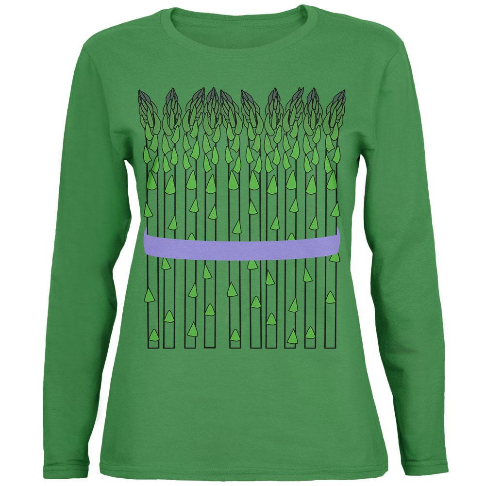 Halloween Vegetable Asparagus Costume Womens Long Sleeve T Shirt