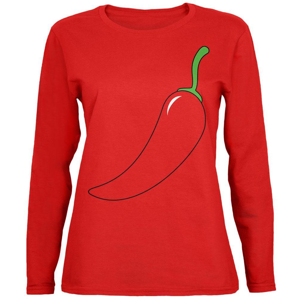 Halloween Chili Pepper Costume of Cinco de Mayo Womens Long Sleeve T Shirt