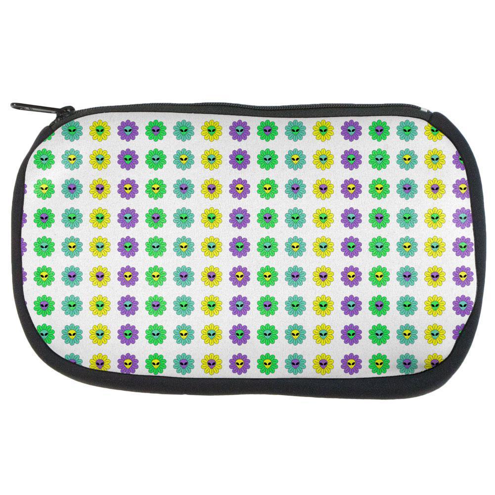 Halloween Alien Flowers Makeup Bag