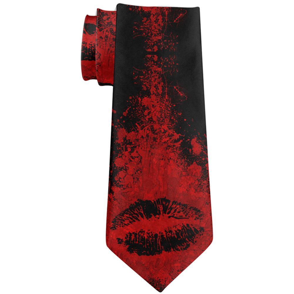 Halloween Bloody Kiss All Over Neck Tie