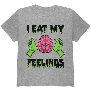 Halloween I Eat My Feelings Zombie Brain Youth T Shirt