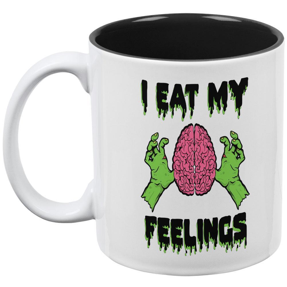 Halloween I Eat My Feelings Zombie Brain All Over Coffee Mug