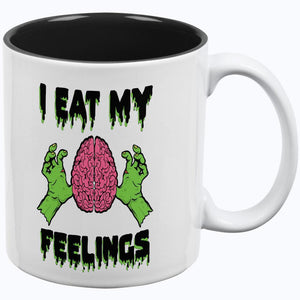 Halloween I Eat My Feelings Zombie Brain All Over Coffee Mug