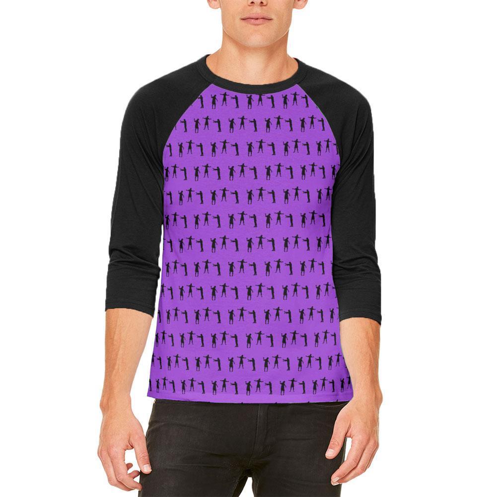 Halloween Zombie Girl Walker Pattern Mens Raglan T Shirt