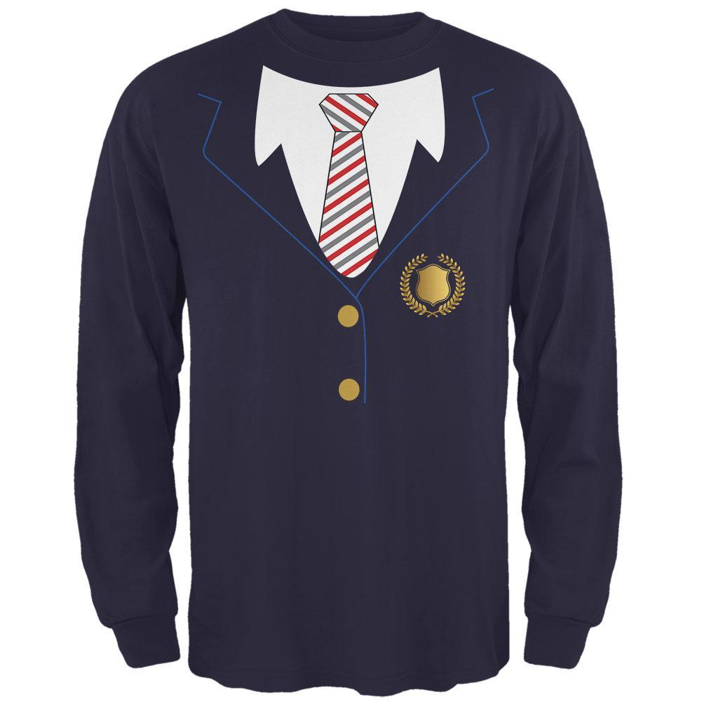 Halloween American School Girl Costume Mens Long Sleeve T Shirt
