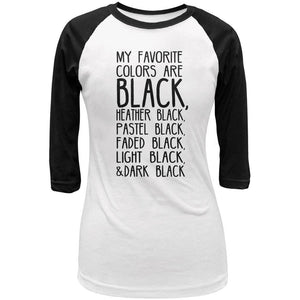 Halloween My Favorite Colors are Black Juniors 3/4 Sleeve Raglan T Shirt