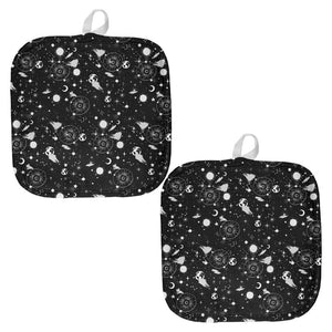 Halloween Galaxy Astronomy Pattern All Over Pot Holder (Set of 2)