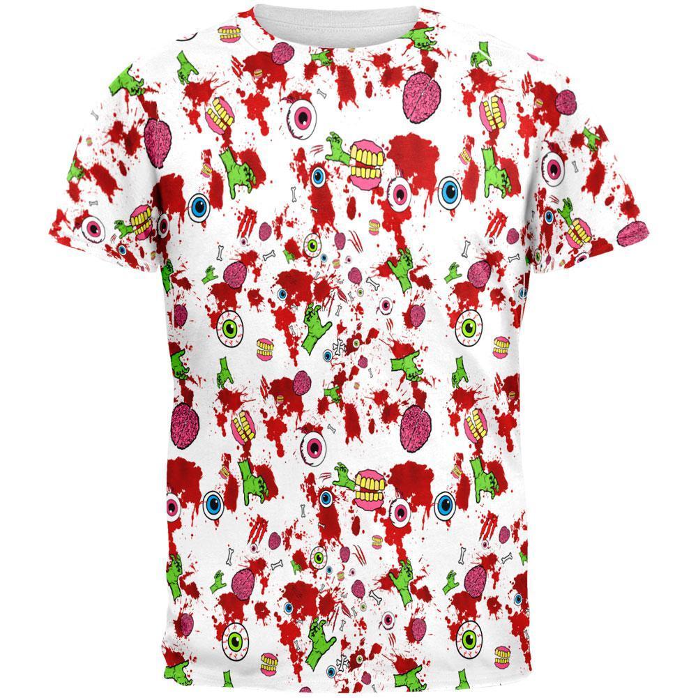 Halloween Zombie Elements Pattern All Over Mens T Shirt
