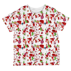 Halloween Zombie Elements Pattern All Over Toddler T Shirt