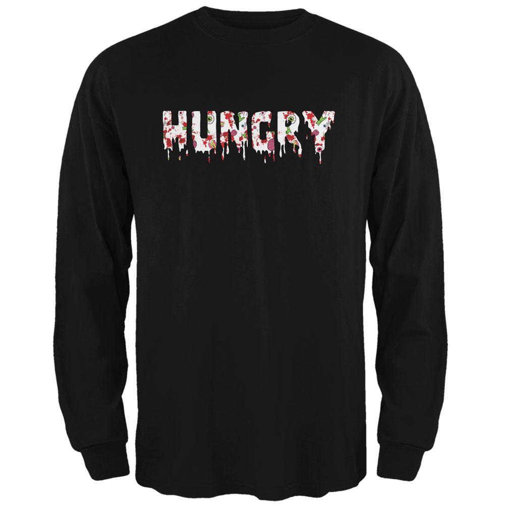 Halloween Hungry Zombie Pattern Mens Long Sleeve T Shirt