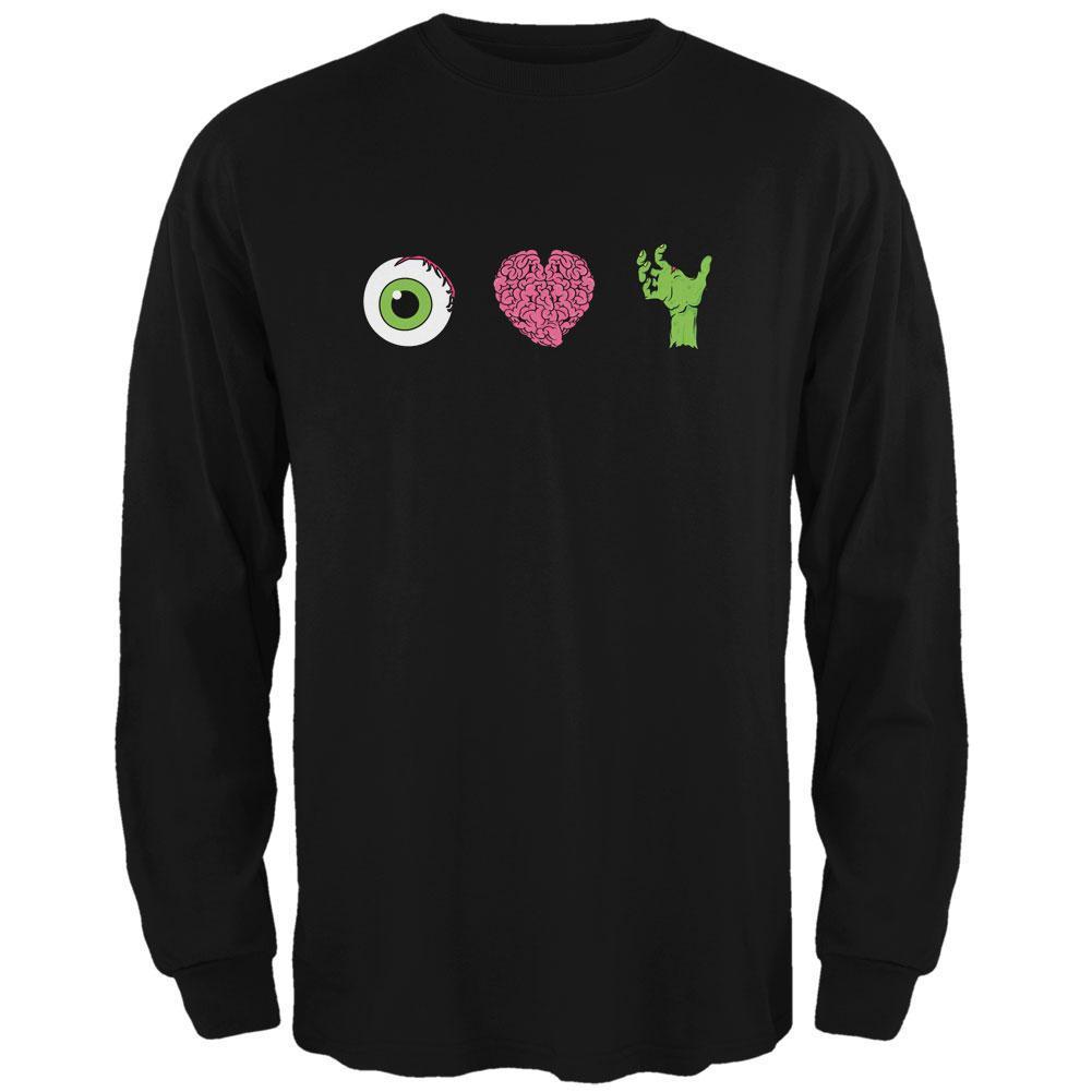 Halloween Eye Heart Zombies Mens Long Sleeve T Shirt