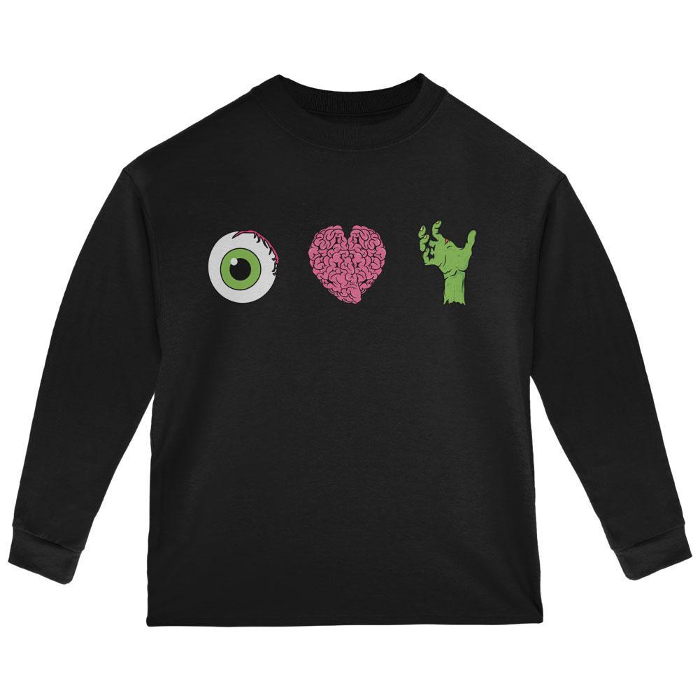 Halloween Eye Heart Zombies Toddler Long Sleeve T Shirt
