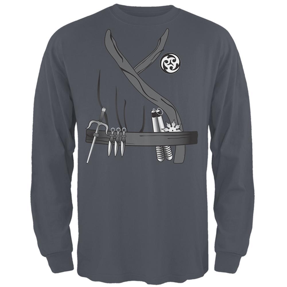 Halloween Ninja Assassin Costume Mens Long Sleeve T Shirt