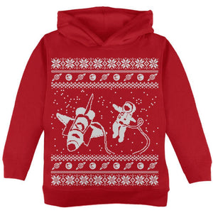 Astronaut in Space Ugly Christmas Sweater Toddler Hoodie