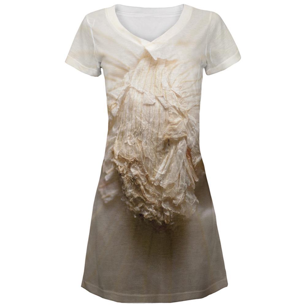 Halloween White Onion Costume All Over Juniors Beach Cover-Up Dress
