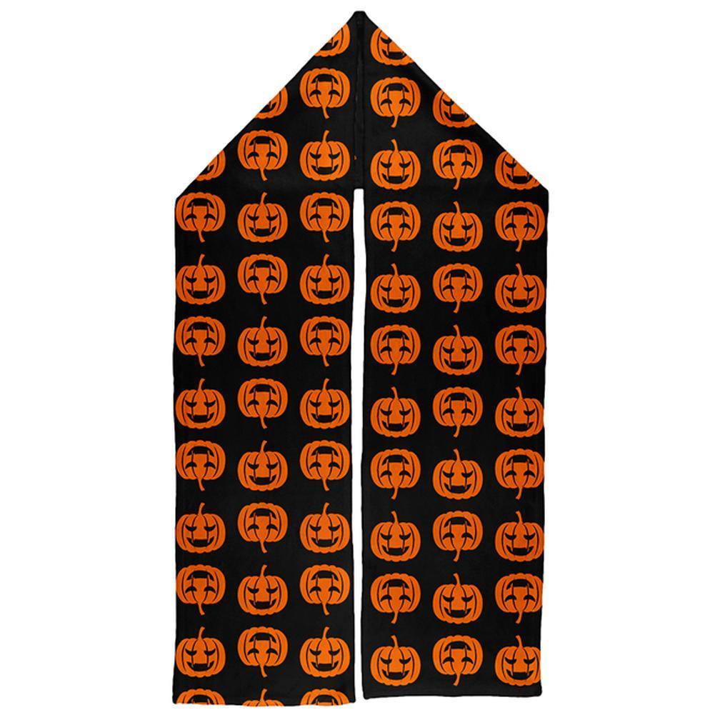 Halloween Pumkpins Jack-o-Lanterns Warm Fleece Scarf