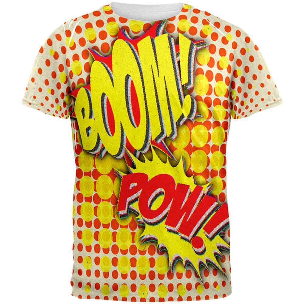 Halloween Boom Pow Vintage Comic Book Costume All Over Mens T Shirt