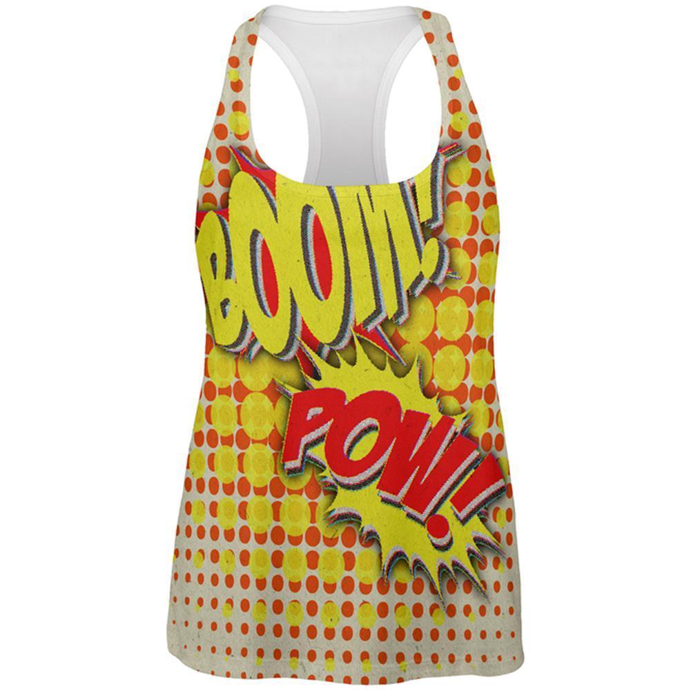 Halloween Boom Pow Vintage Comic Book Costume All Over Womens Work Out Tank Top
