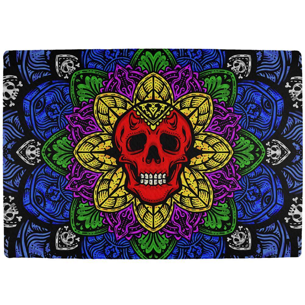 Halloween Demon Skull Mandala All Over Indoor Mat