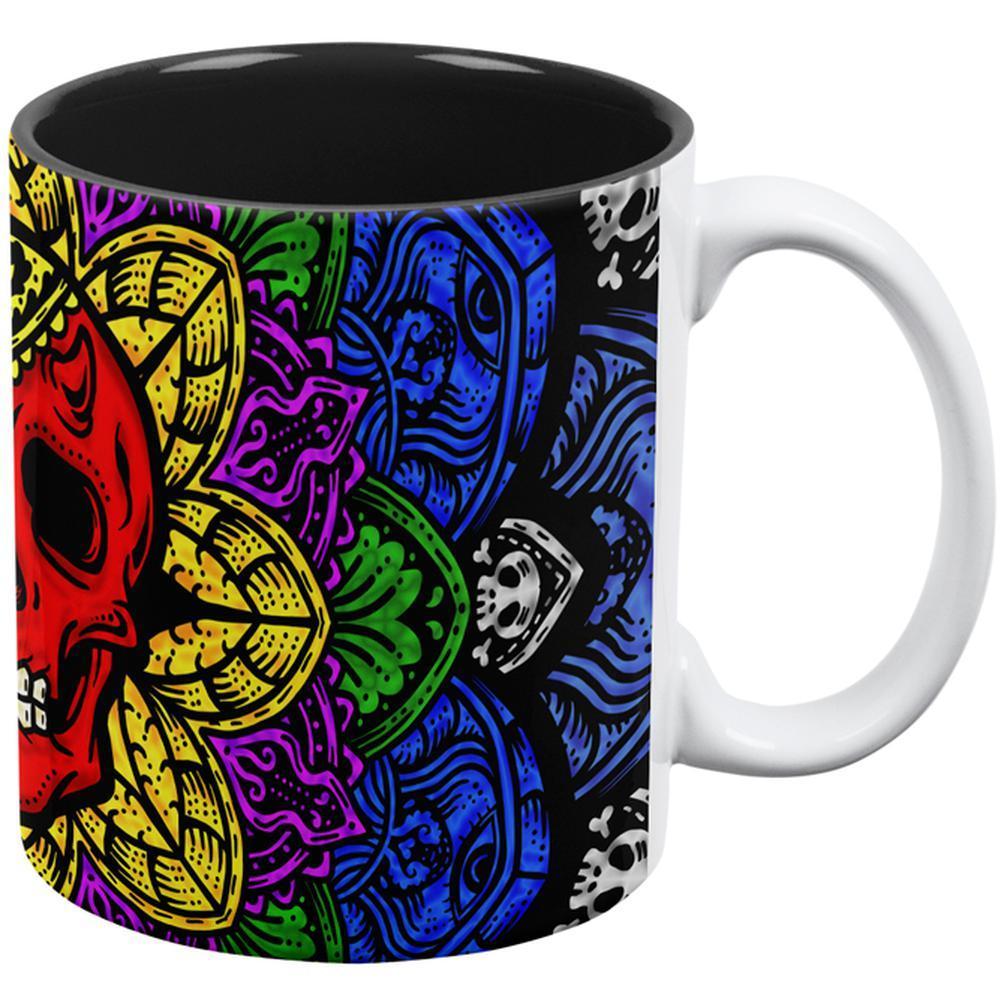 Halloween Demon Skull Mandala All Over Coffee Mug